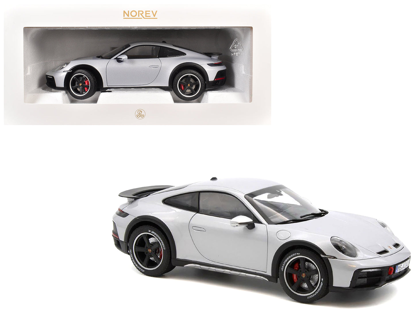 2023 Porsche 911 Dakar Ice Gray Metallic 1/18 Diecast Model Car by Norev  free shipping USA