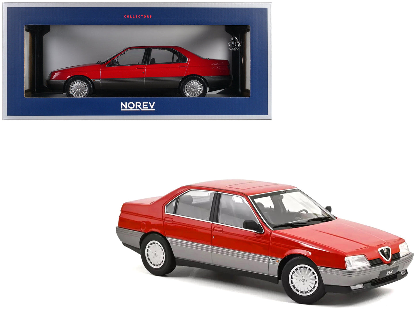 1991 Alfa Romeo 164 Red 1/18 Diecast Model Car by Norev  free shipping USA