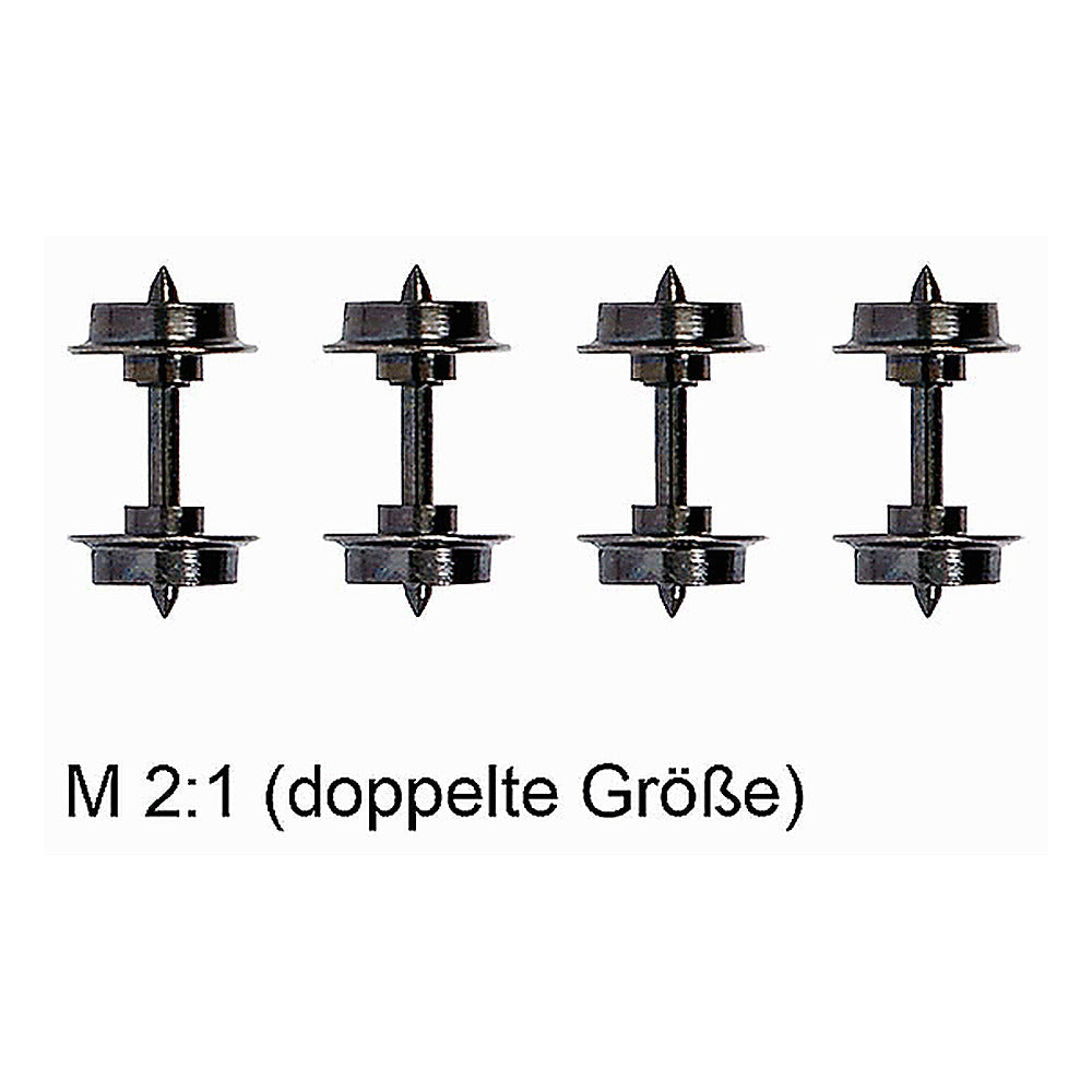 Busch 12299 HOn2 Scale Metal Wheelsets - Feldbahn -- pkg(4)