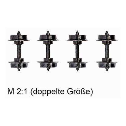Busch 12299 HOn2 Scale Metal Wheelsets - Feldbahn -- pkg(4)