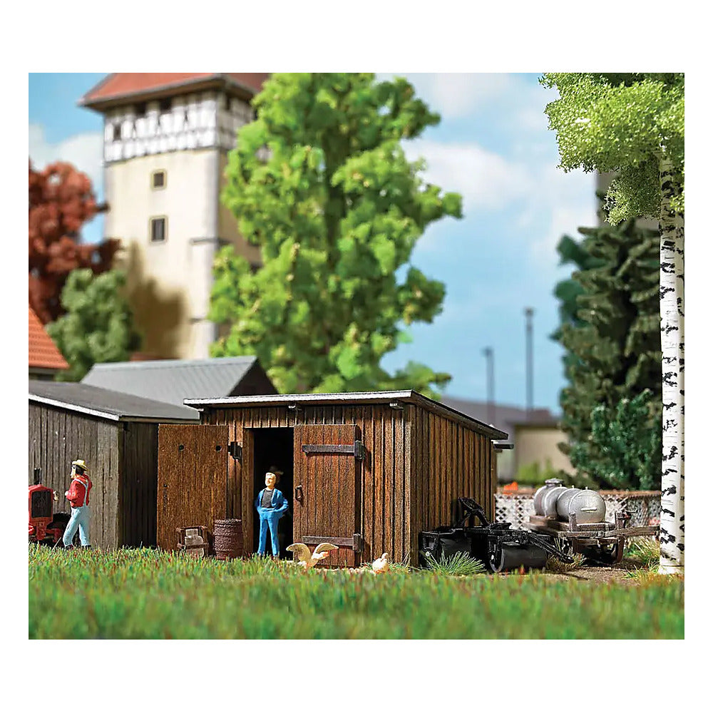 Busch 1594 HO Scale Wooden Shed -- Laser-Cut Wood Kit