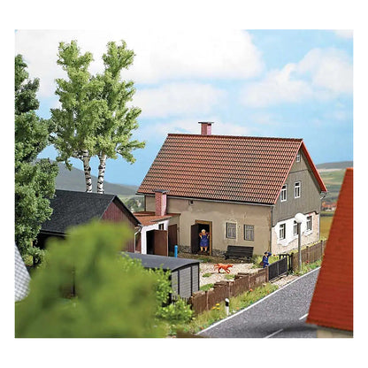 Busch 1909 HO Scale Weathered House with Addition -- Laser-Cut Kit