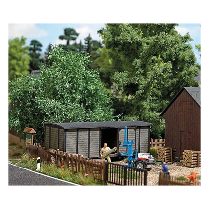 Busch 1986 HO Scale Wooden Shed -- Laser-Cut Wood Kit