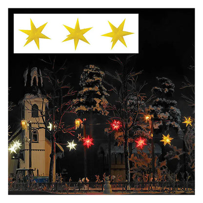 Busch 5415 HO Scale Illuminated Star -- Yellow pkg(3)