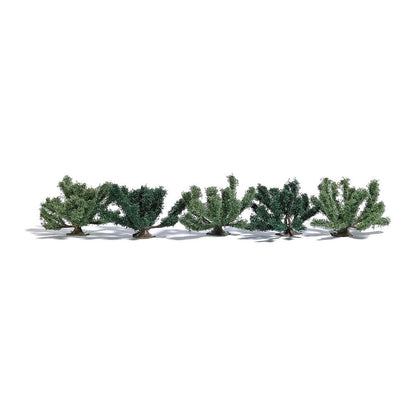 Busch 6061 A Scale Summer Bushes - Assembled -- 1-3/8" 3.5cm pkg(5)