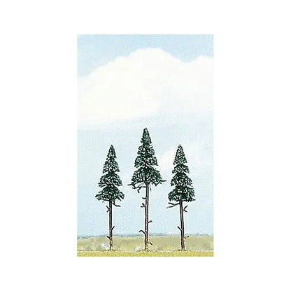 Busch 6114 A Scale Spruce Trees -- 3-15/16 x 4-1/2" 10 - 11.5cm pkg(3)