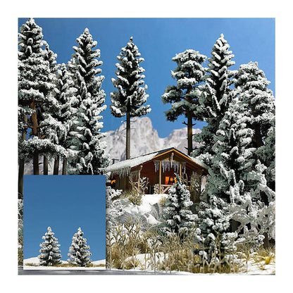 Busch 6151 HO Scale Snow Covered Spruce pkg(2) -- 55mm