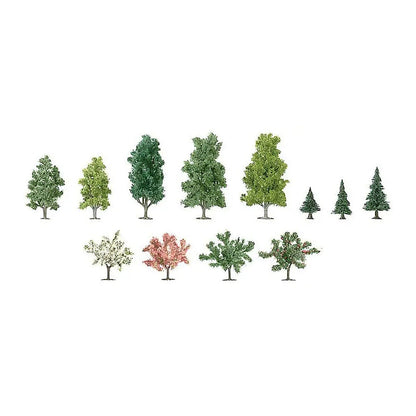 Busch 6333 A Scale Mixed Tree Bulk Pack Mixed, Pine, Deciduous & Blooming (204)