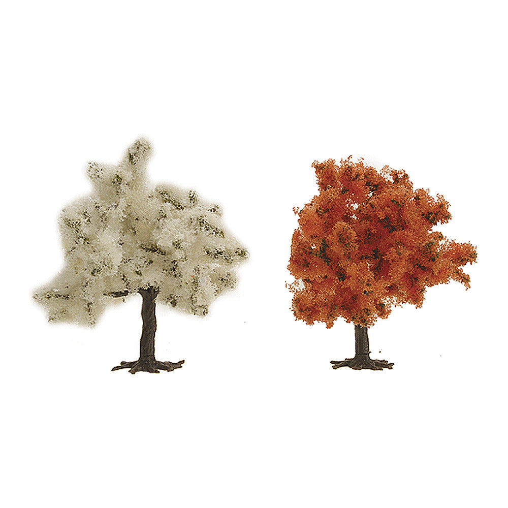Busch 6843 HO/TT Scale Blossom Trees, Red, 75mm, 2-Pack