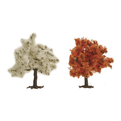 Busch 6843 HO/TT Scale Blossom Trees, Red, 75mm, 2-Pack