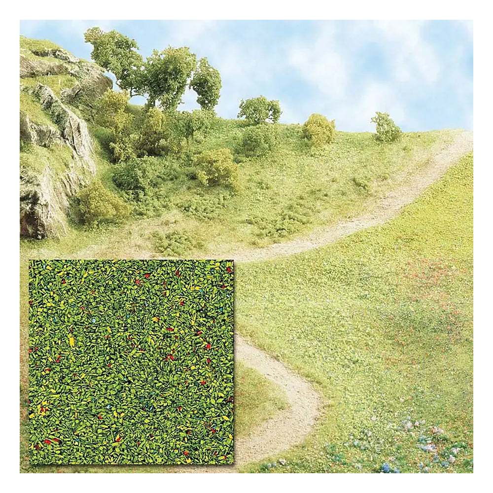 Busch 7300 All Scale Scatter Material, Green w/Blooms 80g