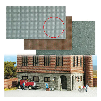 Busch 7401 A Scale Self-Adhesive Textured Wall/Pavement Sheet -- Gray Sidewalk