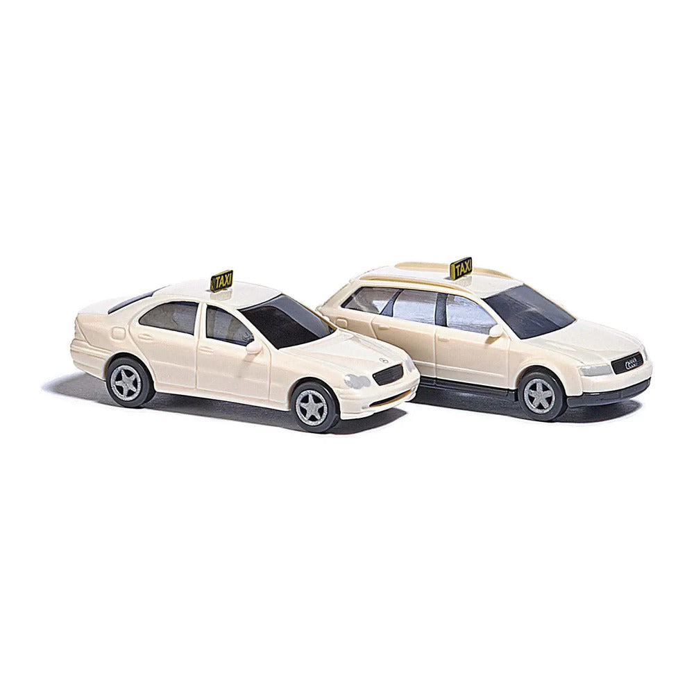 Busch 8341 N Scale Taxi Set, Audi A4 & Mercedes C-Class