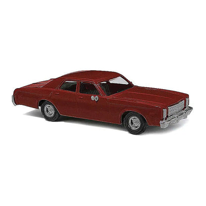 Busch 89121 HO Scale 1976 Plymouth Fury Sedan Model, Maroon