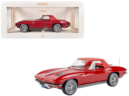 1963 Chevrolet Corvette Stingray Convertible Riverside Red 1/18 Diecast Model Car by Norev  free shipping USA