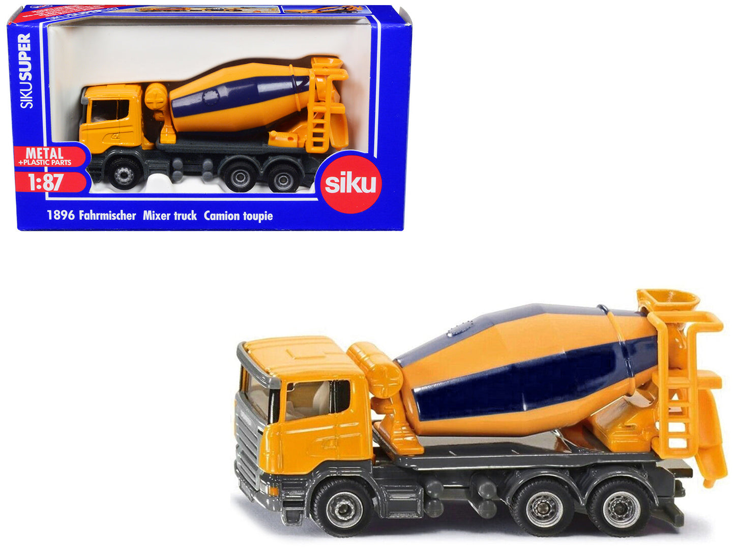 Scania Mixer Truck Yellow 1/87 (HO) Diecast Model by Siku  free shipping USA