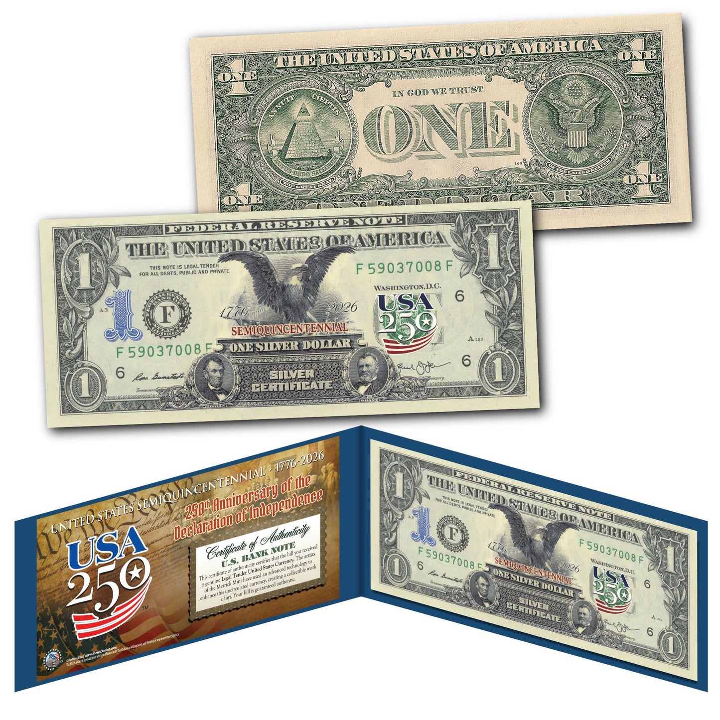 Black Eagle Genuine Legal Tender $1 Bill – USA 250th Collector's Edition