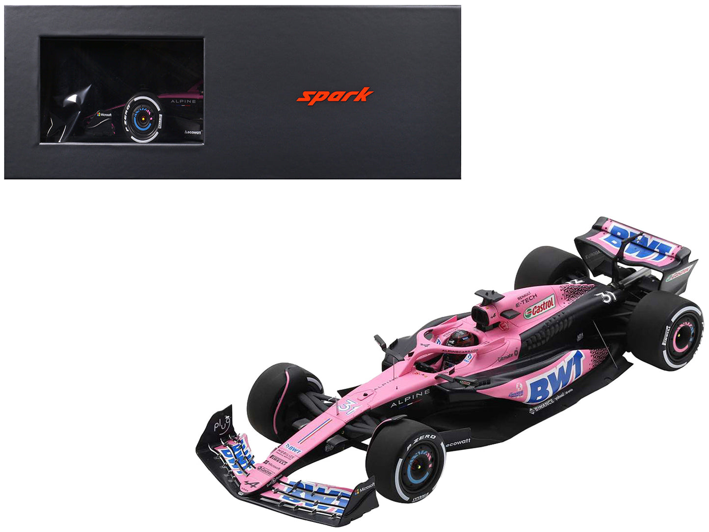 Alpine A523 #31 Esteban Ocon "BWT" Formula One F1 Saudi Arabian GP (2023) with Acrylic Display Case 1/18 Model Car by Spark  free shipping USA