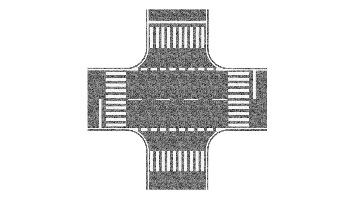 Noch 60714 HO Road Crossing/Intersection, Gray, Flexible