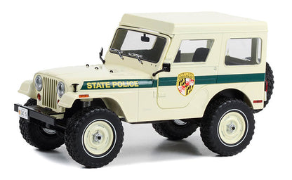 Greenlight 19124 1/18 Scale Maryland State Police - 1983 Jeep Cj-5 Hardtop