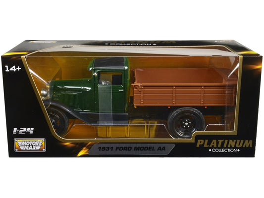 1931 Ford Model AA Pickup Truck Dark Green and Black "Platinum Collection" Series 1/24 Diecast Model Car by Motormax  free shipping USA