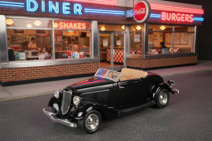 1934 Ford Coupe Convertible Black 1/24 Diecast Model Car by Motormax  free shipping USA