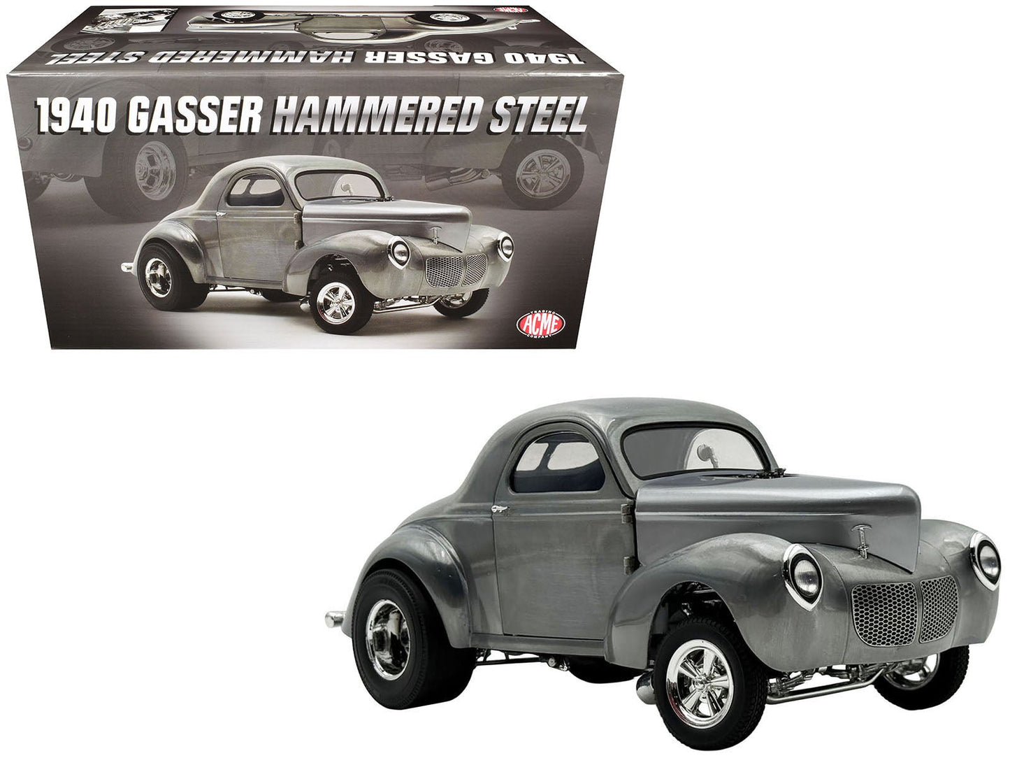 1940 Gasser "Hammered Steel" Raw Metal Limited Edition to 306 pieces Worldwide 1/18 Diecast Model Car by ACME  free shipping USA