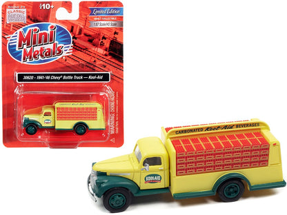 1941-1946 Chevrolet Delivery Bottle Truck Yellow and Green "Kool-Aid" 1/87 (HO) Scale Model by Classic Metal Works  free shipping USA