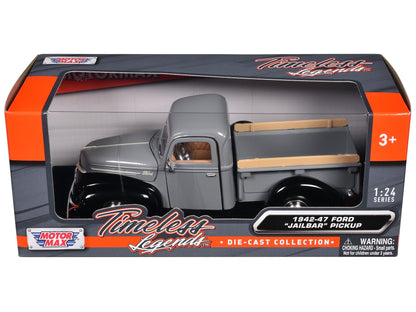 1942-47 Ford "Jailbar" Pickup Truck Gray and Black "Timeless Legends" Series 1/24 Diecast Model Car by Motormax  free shipping USA