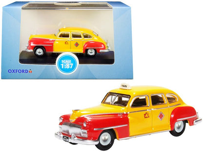 1946-1948 DeSoto Suburban Yellow and Red "San Francisco Taxi" "The Godfather" Movie 1/87 (HO) Scale Diecast Model Car by Oxford Diecast  free shipping USA
