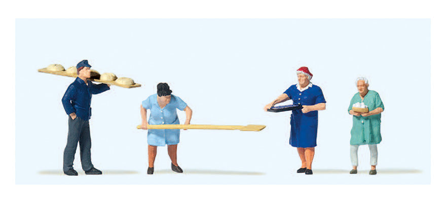 Preiser 10712 HO Scale At the Bakehouse Figure Set