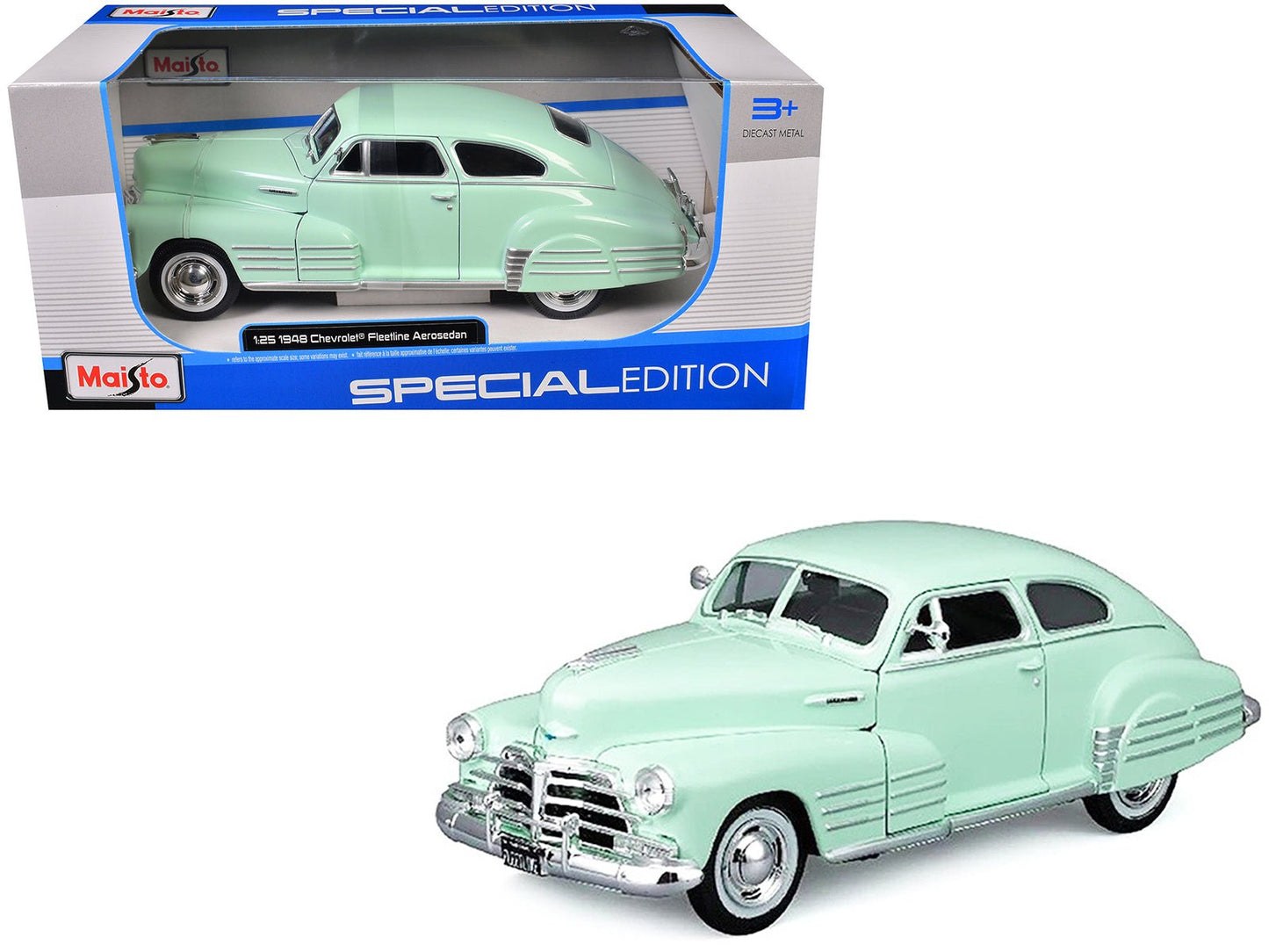 1948 Chevrolet Fleetline Aerosedan Light Green "Special Edition" Series 1/25 Diecast Model Car by Maisto  free shipping USA