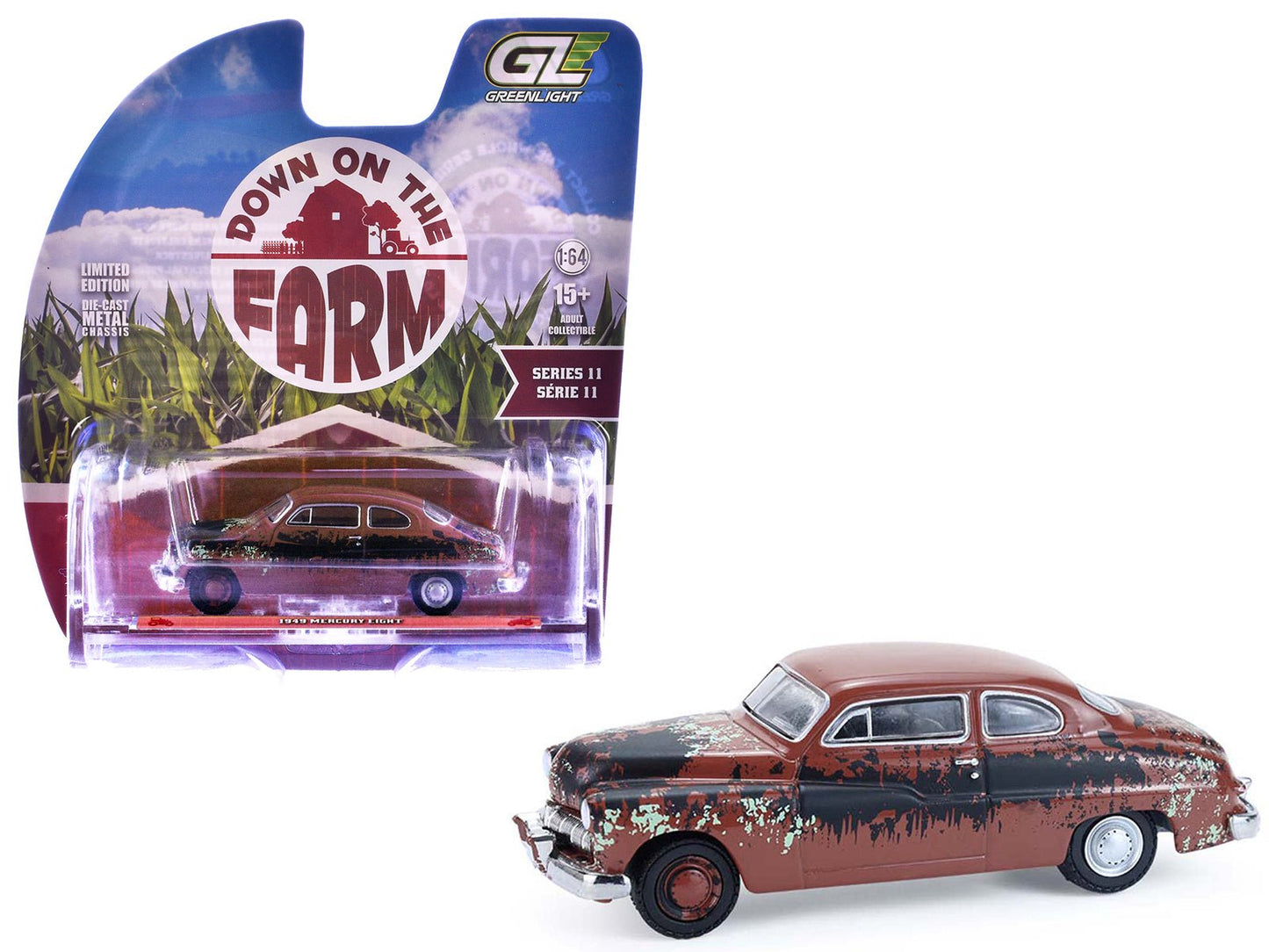 1949 Mercury Eight "Barn Find" Brown (Rusted) "Down on the Farm" Series 11 1/64 Diecast Model by Greenlight  free shipping USA