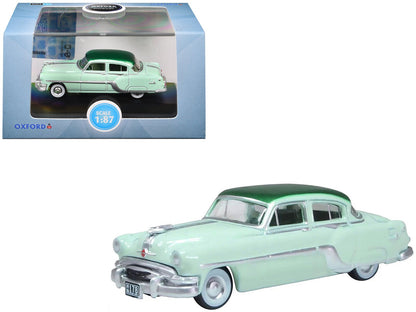 1954 Pontiac Chieftain 4 Door Shannon Green with Brookmere Green Top 1/87 (HO) Scale Diecast Model Car by Oxford Diecast  free shipping USA