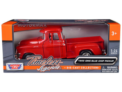 1955 GMC Blue Chip Pickup Truck Red "Timeless Legends" Series 1/24 Diecast Model Car by Motormax  free shipping USA