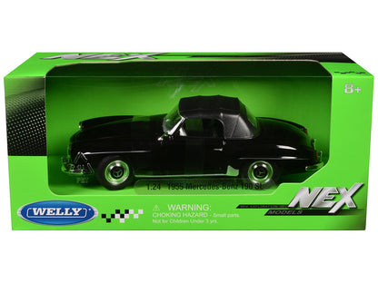1955 Mercedes-Benz 190 SL (Closed Roof) Black "NEX Models" Series 1/24 Diecast Model Car by Welly  free shipping USA