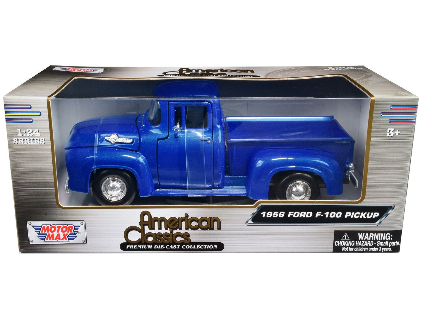 1956 Ford F-100 Pickup Truck Blue Metallic "American Classics" Series 1/24 Diecast Model Car by Motormax  free shipping USA