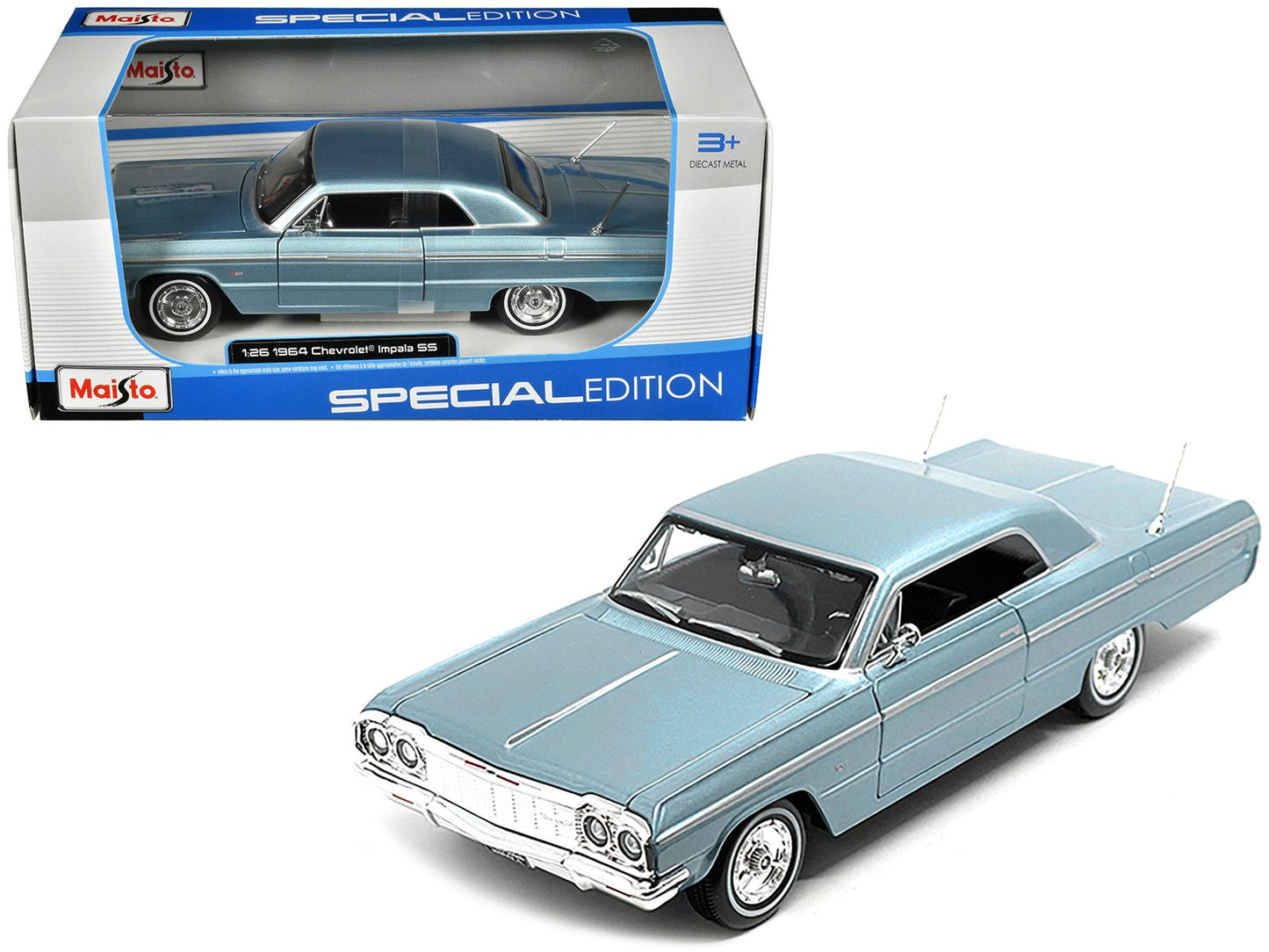 1964 Chevrolet Impala SS Blue Metallic "Special Edition" Series 1/26 Diecast Model Car by Maisto  free shipping USA