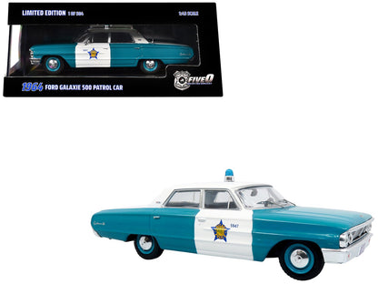1964 Ford Galaxie 500 Police Car "Chicago Police Department" Blue and White "Five0" Series Limited Edition to 504 pieces Worldwide 1/43 Diecast Model by Iconic Replicas  free shipping USA