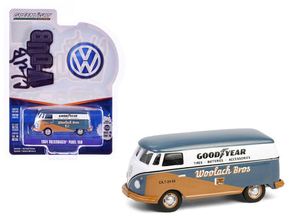 1964 Volkswagen Panel Van "Goodyear" Gray and White with Tan Graphics "Club Vee-Dub" Series 20 1/64 Diecast Model Car by Greenlight  free shipping USA