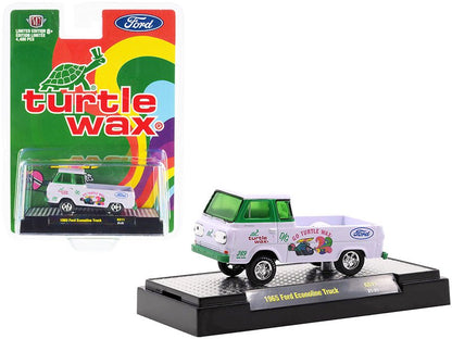 1965 Ford Econoline Pickup Truck "Turtle Wax" White and Green Limited Edition to 4400 pieces Worldwide 1/64 Diecast Model Car by M2 Machines  free shipping USA