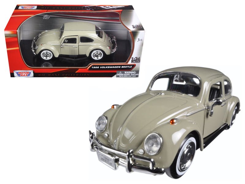 1966 Volkswagen Beetle Beige 1/24 Diecast Model Car by Motormax  free shipping USA