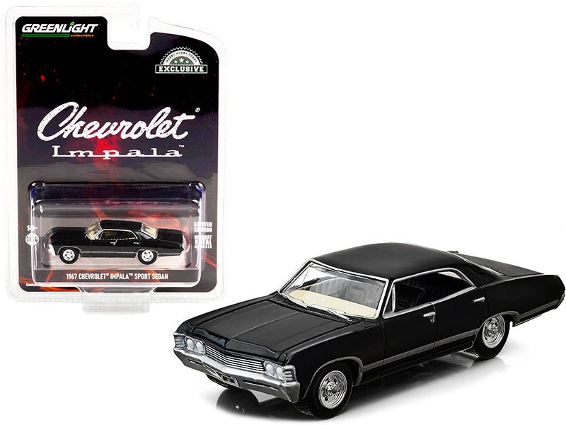 1967 Chevrolet Impala Sport Sedan Tuxedo Black "Hobby Exclusive" 1/64 Diecast Model Car by Greenlight  free shipping USA
