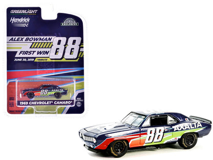 1969 Chevrolet Camaro #88 "Alex Bowman - Hendrick Motorsports First Win Tribute" Dark Blue with Graphics "Hobby Exclusive" Series 1/64 Diecast Model Car by Greenlight  free shipping USA