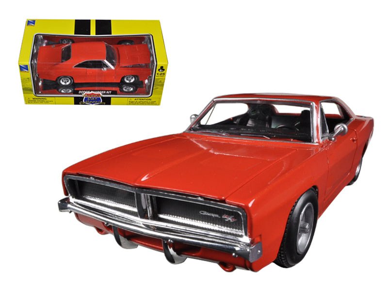 1969 Dodge Charger R/T Orange "Muscle Car Collection" 1/25 Diecast Model Car by New Ray  free shipping USA