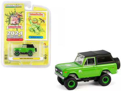 1969 Ford Bronco "Garbage Pail Kids: Super Snotty" Green with Black Top "San Diego Comic-Con 2024 Exclusive" 1/64 Diecast Model Car by Greenlight  free shipping USA