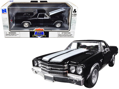 1970 Chevrolet El Camino SS Black with White Stripes "Muscle Car Collection" 1/25 Diecast Model Car by New Ray  free shipping USA