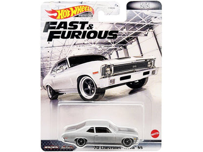 1970 Chevrolet Nova SS Silver Metallic with Black Stripes "Fast & Furious" Series Diecast Model Car by Hot Wheels  free shipping USA