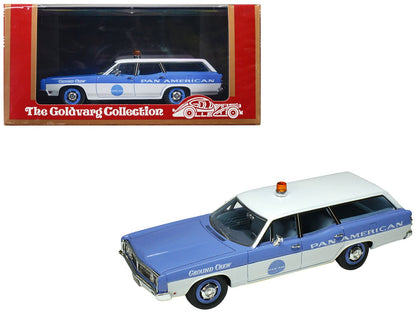 1970 Ford Galaxie Station Wagon Blue and White with Blue Interior "Pan-American Airlines Ground Crew" Limited Edition to 180 pieces Worldwide 1/43 Model Car by Goldvarg Collection  free shipping USA