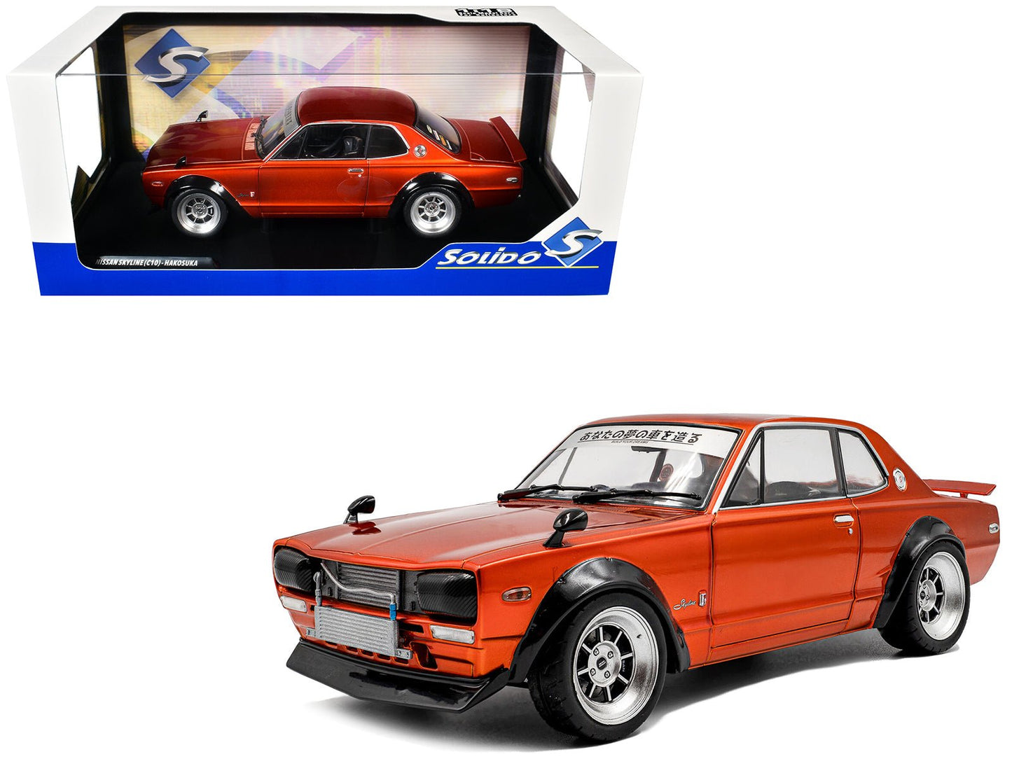 1970 Nissan Skyline (C10) Hakosuka RHD (Right Hand Drive) Orange Metallic 1/18 Diecast Model Car by Solido  free shipping USA
